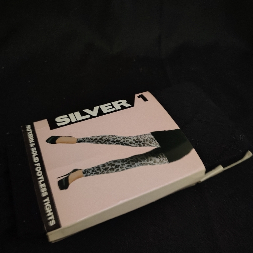 Silver Leopard Print Footless Tights